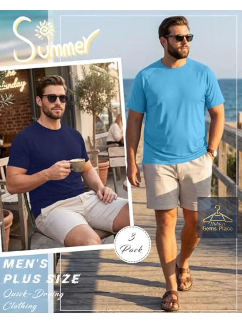 3 Pack Quick Dry Rash Guard Shirts UPF 50+